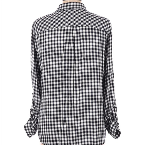 COMO VINTAGE large gingham floral flannel top - Picture 2 of 13